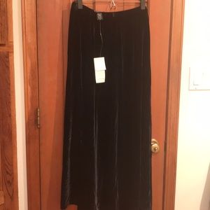 NWT Black Eileen Fisher Silk Velvet Maxi Skirt